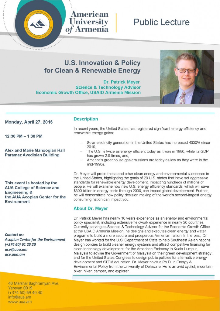 U.S. Innovation & Policy Decision-Making for Clean & Renewable Energy
